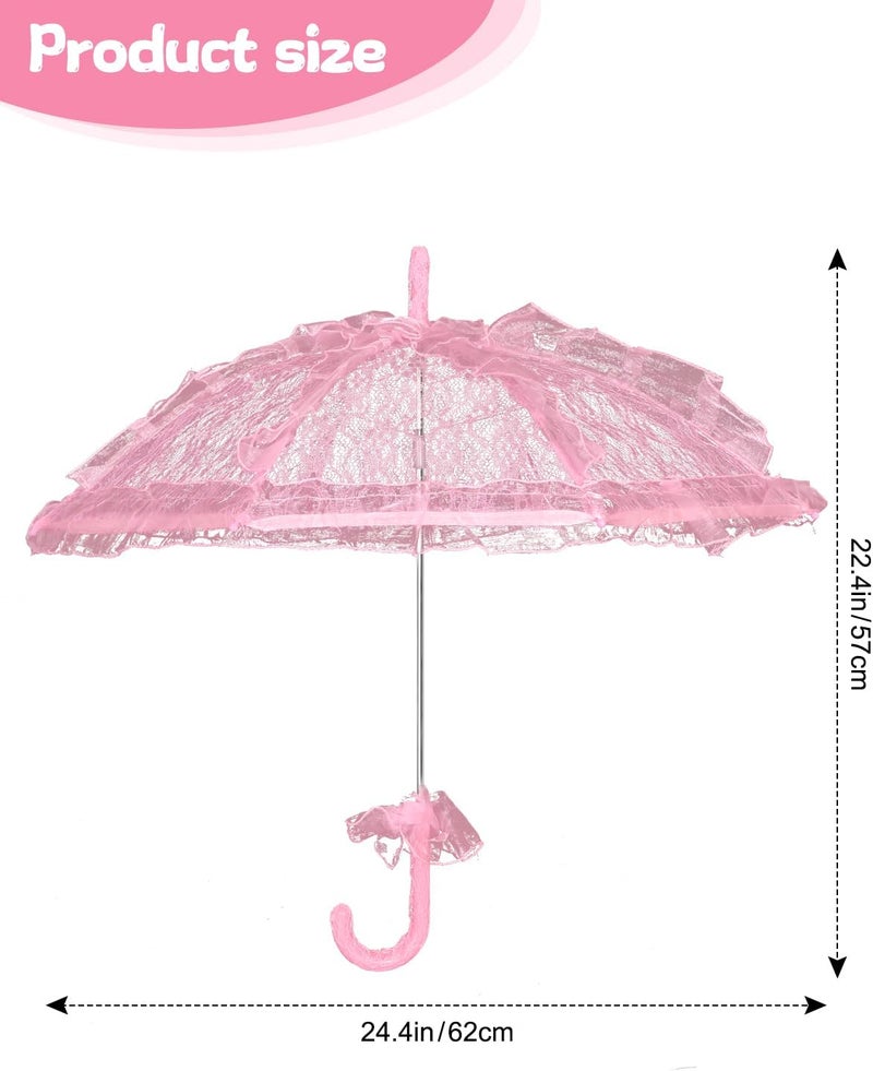 Solnique Mini Lace Embroidery Parasol for Kids – Vintage Bridal Umbrella for Wedding Flower Girls, Small Decorative Lace Parasol for Tea Party - Image 5